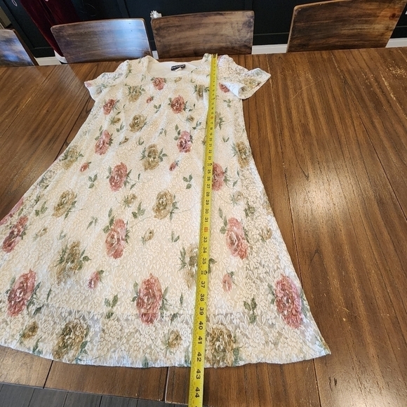 Vintage Giorgio Sant Angelo Floral Print Lined Dress 16 cottagecore Fairy - Picture 9 of 10